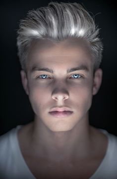 young people with natural white hair