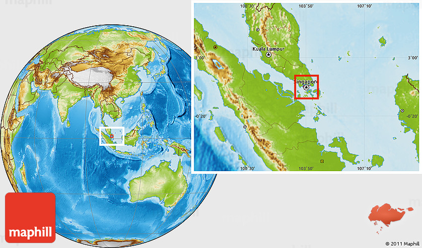 Карта сингапура физическая
