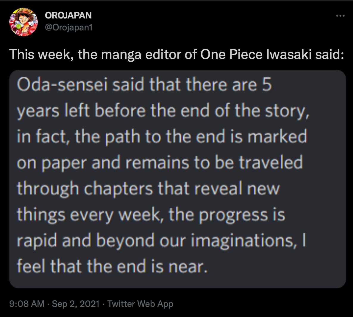 One Piece Manga Is Finally Closer To Its Ending