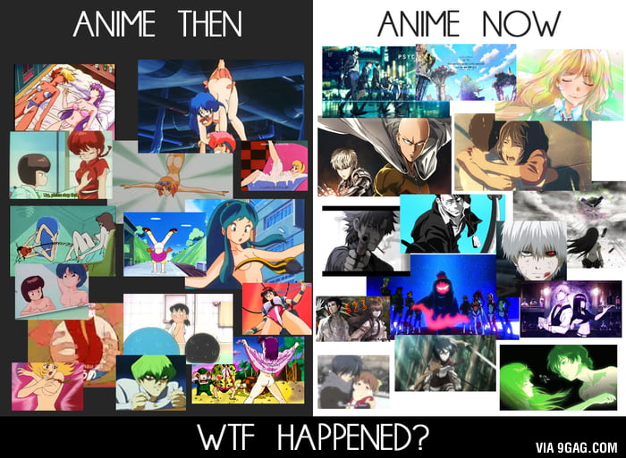 Differences between Anime Gura from 80's/90's to 2010's/2020's