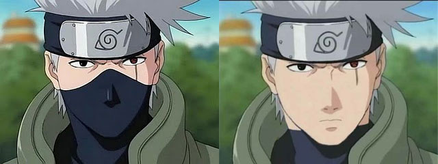 Kakashi's face.