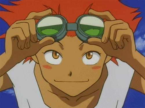 Ed from Cowboy Bebop has a cute anime smile!