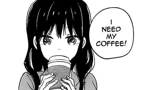 Anime Girl Holding Coffee