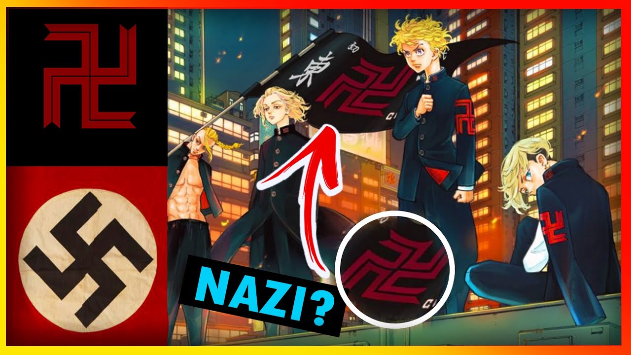 Tokyo Revengers, manga, anime, anime boys, flag, swastika