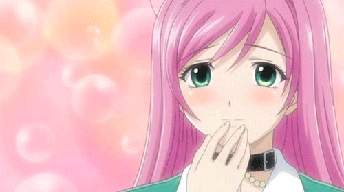 Moka Akashiya from Rosario to Vampire has a cute anime smile!