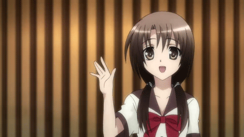 Cute Anime Girl Waving Bye