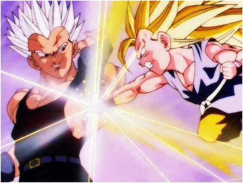 Dragon Ball GT - Vegeta Vs Baby Gohan & Baby Goten 