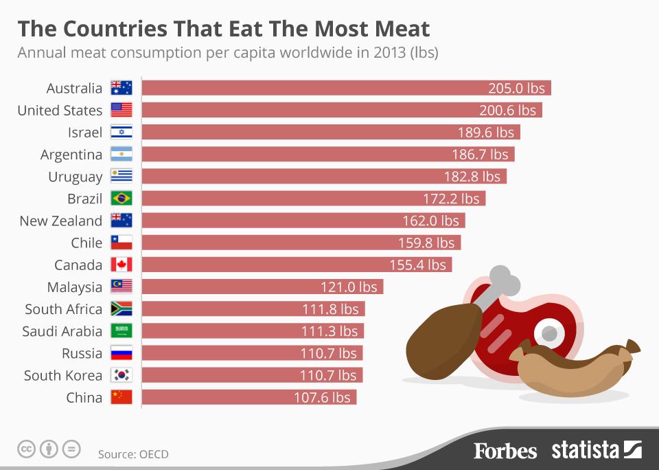 Choose five most. Meat consumption per capita. Food consumption by Countries. How many Countries in the World. Which is the biggest Countries.