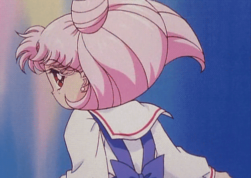 Chibiusa from Bishoujo Senshi Sailor Moon has a cute anime smile!