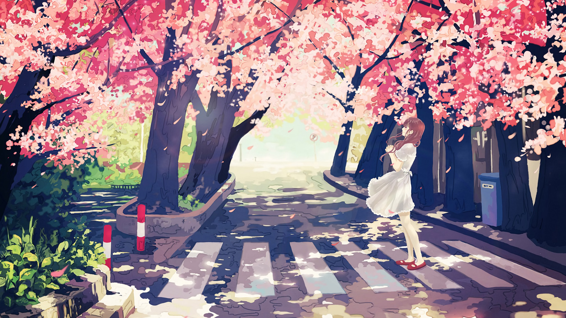 Весенний пейзаж в стиле аниме