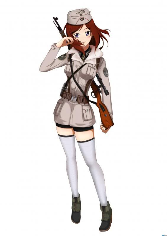 anime girl military uniform